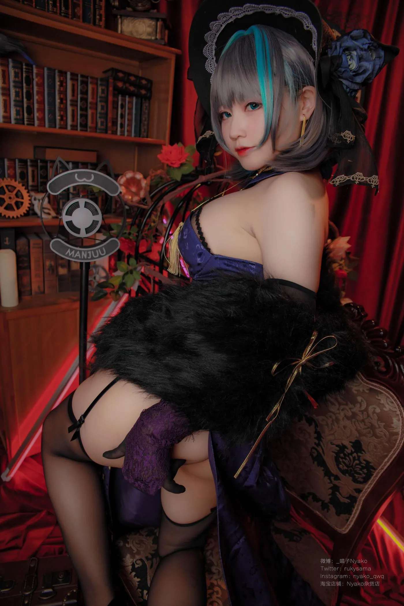 Nyako喵子 – NO.31 柴郡旗袍 [48P]插图5